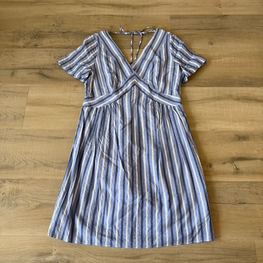 Banana Republic blue & white striped short sleeve cotton dress – XS NWOT - Picture 6 of 7
